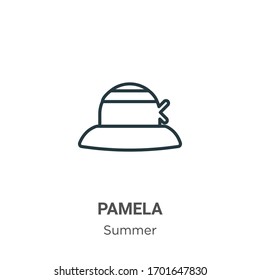 Pamela outline vector icon. Thin line black pamela icon, flat vector simple element illustration from editable summer concept isolated stroke on white background