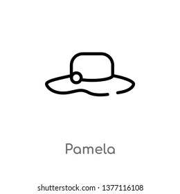 pamela vector line icon. Simple element illustration. pamela outline icon from summer concept. Can be used for web and mobile