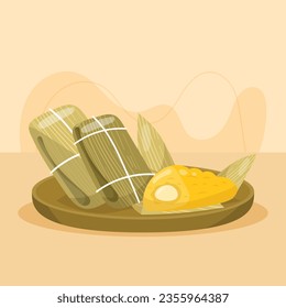 Pamonha. pamonha food. pamonha food illustration. traditional Brazilian food. Cartoon Vector illustration. Brazilian food. hand drawn pamonha illustration. Festa junina foods.