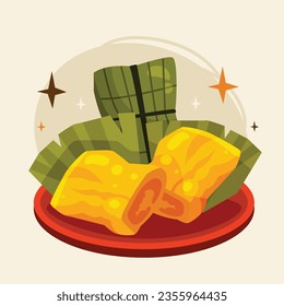 Pamonha. pamonha food. pamonha food illustration. traditional Brazilian food. Cartoon Vector illustration. Brazilian food. hand drawn pamonha illustration. Festa junina foods.