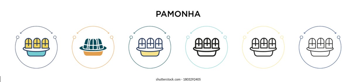 Pamonha icon in filled, thin line, outline and stroke style. Vector illustration of two colored and black pamonha vector icons designs can be used for mobile, ui, web