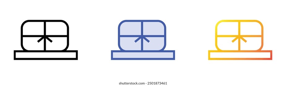 pamonha icon. Linear, Blue Fill and Gradient Style Design Isolated On White Background