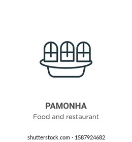Pamonha outline vector icon. Thin line black pamonha icon, flat vector simple element illustration from editable food and restaurant concept isolated on white background