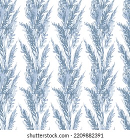 Pampas grass outdoor in light pastel blue colors. Dry reeds boho style.in grass stripe pattern