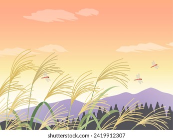 Paisaje de Pampas y paisaje de puesta de sol