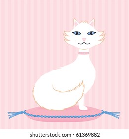 Pampered Cat on Cushion