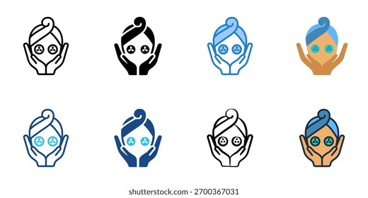 Pampering icon set multiple style collection 
