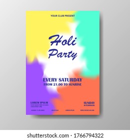 Pamphlet, Banner or Flyer for Holi Celebration. Vector illustration