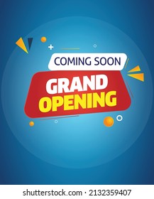 a pamphlet coming soon grand opening with abstract background