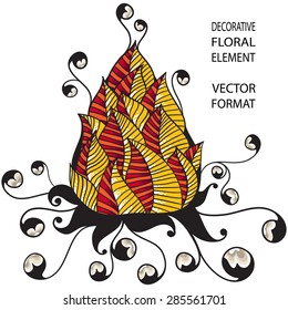 Pamuk. Decorative floral element in vector format.