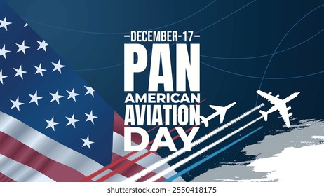 Dia da Aviação Pan-Americana. Conceito do Dia da Aviação Americana, modelo de design de cartaz de mídia social