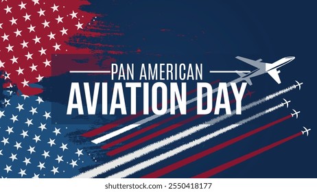 Dia da Aviação Pan-Americana. Conceito do Dia da Aviação Americana, modelo de design de cartaz de mídia social