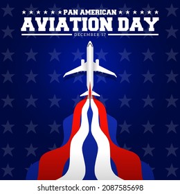 Pan American aviation day theme poster. Vector illustration. Suitable for Poster , Banners, campaign and greeting card.