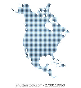 Mapa vetorial pan-americano com pontos azuis para TI regionalizada e soberana