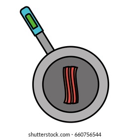 pan with  bacon stripes icon