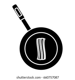 pan with  bacon stripes icon