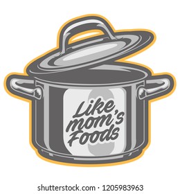 Pan Bowl With Quote Object Stock Vector Illustration