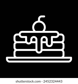 Pan cake with cherry on top icon design