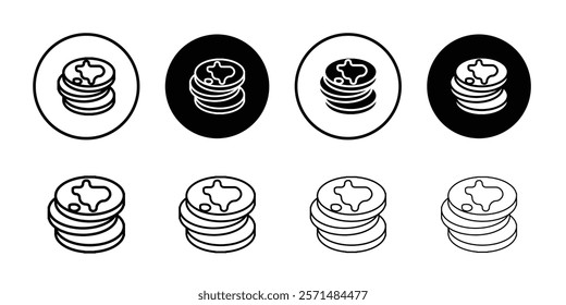 pan cake icon Simple outline illustration set