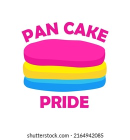 Pan cake pride. LGBT month. Pansexual orientation. Equality.