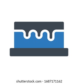 pan cake vector glyph color icon 