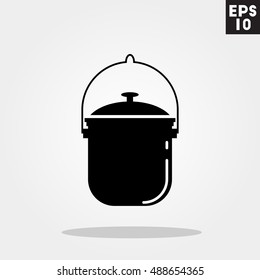 Pan for camping icon in trendy flat style isolated on grey background. Id card symbol for your design, logo, UI. Vector illustration, EPS10.