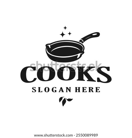 pan cook vintage logo vector template illustration 