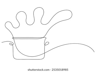 Pan. Cooking concept. Continuous line drawing.