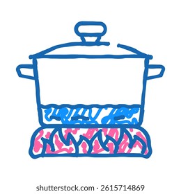 pan for cooking doodle icon sketch vector. pan for cooking sign. isolated symbol illustration