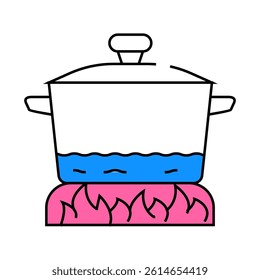 pan for cooking line icon vector. pan for cooking sign. isolated symbol illustration