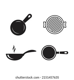 Pan cooking logo vector icon illustration design