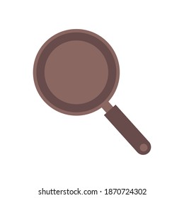sartén para cocinar sobre el diseño de ilustraciones vectoriales de fondo blanco