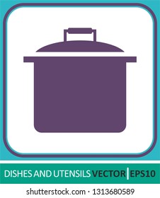 Pan, for cooking. Vector Icon.