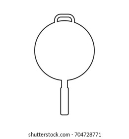 Pan cooking, vector line design icon