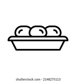 Pan De Bono Icon. Line Art Style Design Isolated On White Background