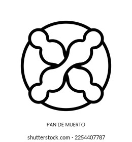 pan de muerto icon. Line Art Style Design Isolated On White Background