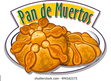 Pan de muerto - Mexican bread of the dead - vector