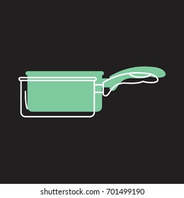 Pan in doodle style icons vector illustration for design and web isolated on black background. Pan vector object for labels and logo