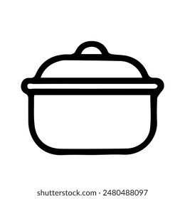Pan in doodle style isolated on white background. Signature icon. Outline vector illustration. Can be used as an icon or symbol. Decorative element. Hand drawn black sketch.