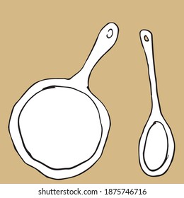 pan drawing black line vector