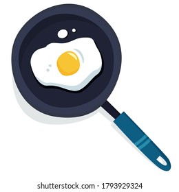 Pan con huevos. Ilustración vectorial con estilo de dibujos animados planos.