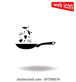 Pan with the falling food. 