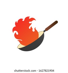 Pan Fire Wok Logo Vector Illustration Stock Vector (Royalty Free ...