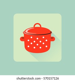 Pan flat design. Icon