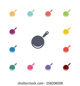 pan flat icons set. Open colorful buttons 