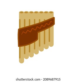 Pan flute. Bamboo pipe. Folk musical instrument of Greece