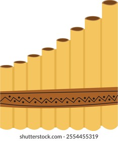 Pan flute, Bamboo flute, woodwind musical instrument with pipes of different lengths.