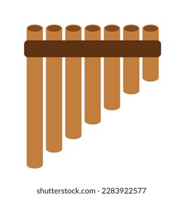pan flute flat vector illustration logo icon clipart