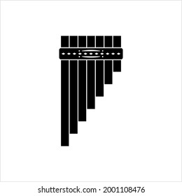 Pan Flute Icon, Closed Tube Musical Instrument, Panpipes, Syrinx Vector Art Illustration