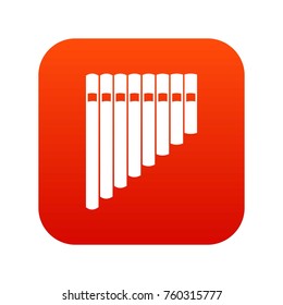 Pan flute icon digital red for any design isolated on white vector illustration